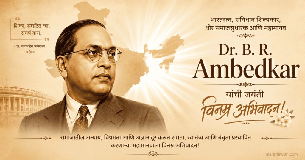 14 April Ambedkar Jayanti Wishes in Marathi