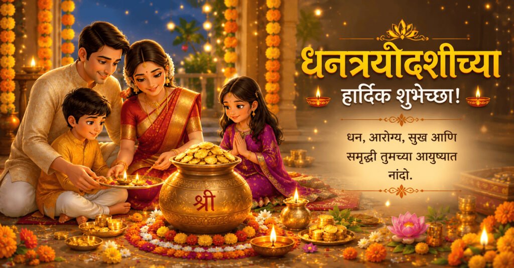 Dhanteras Wishes in Marathi Text