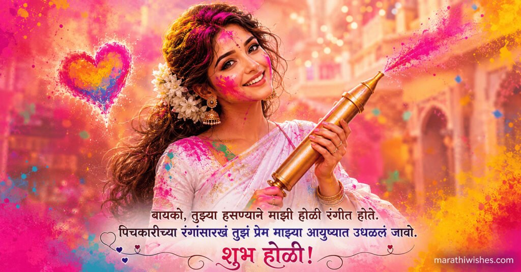 Holi Wishes in Marathi for Wife