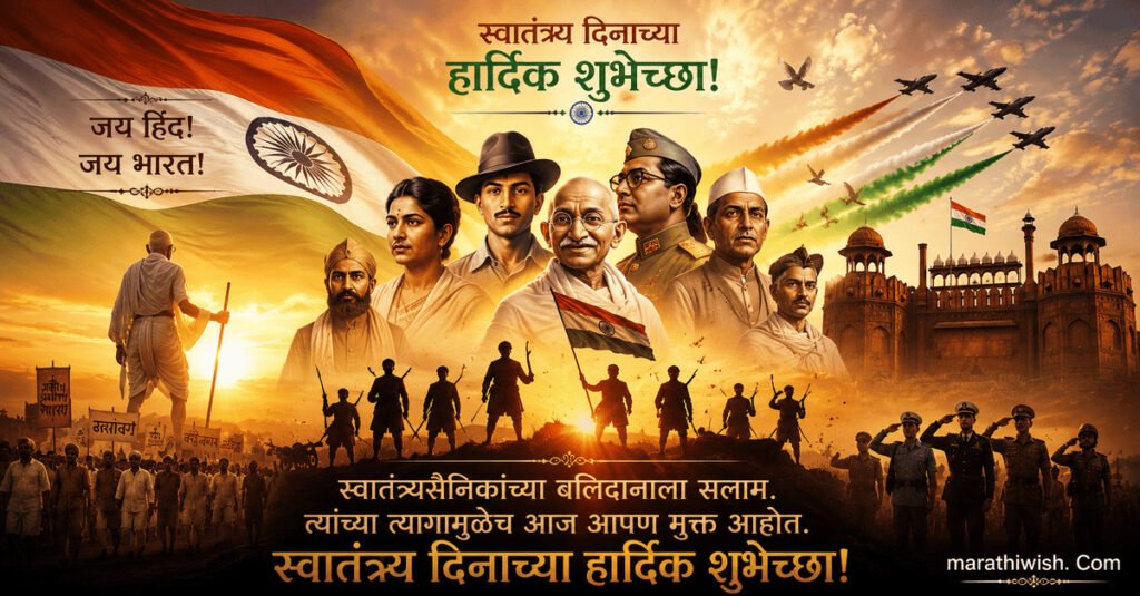 Independence Day Wishes for Status in Marathi