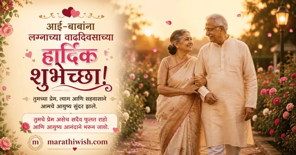 Short Anniversary Wishes for Mom Dad in Marathi