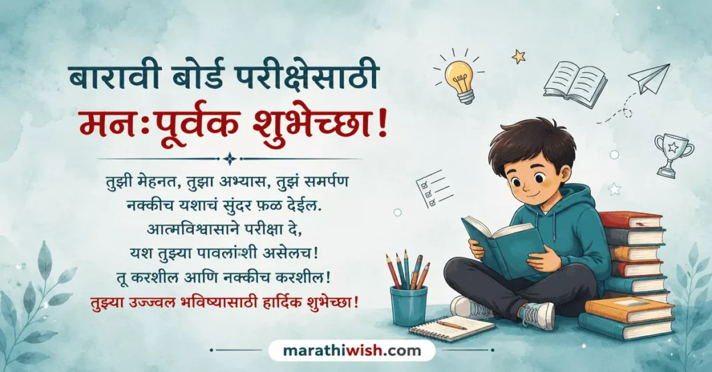 Motivational 12th Board Exam Wishes in Marathi