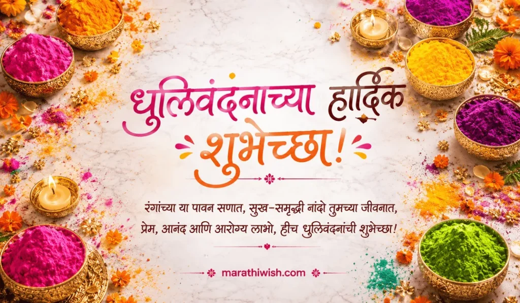 Dhulivandan Wishes in Marathi Banner