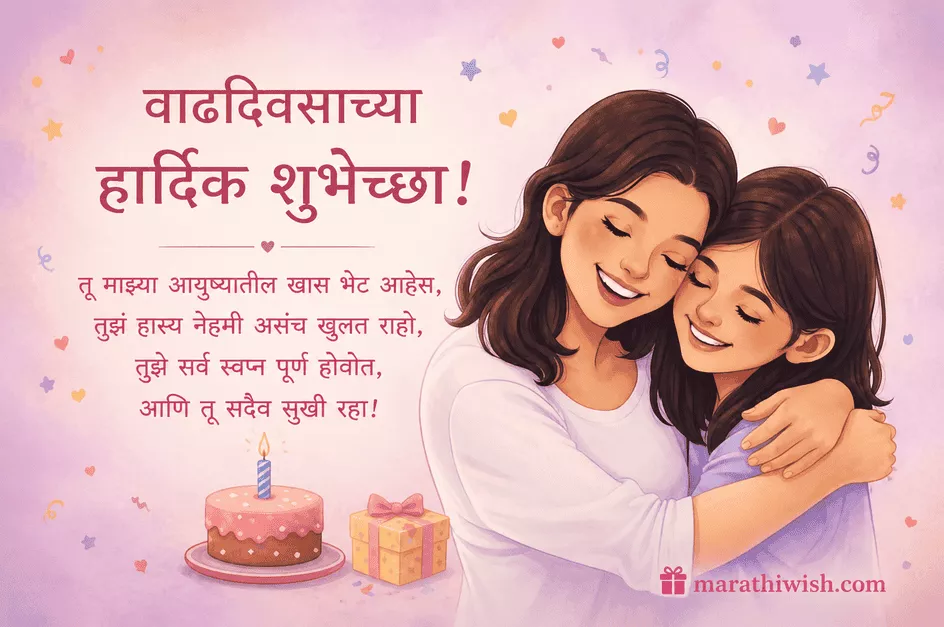 Funny Birthday Wishes in Marathi Sister