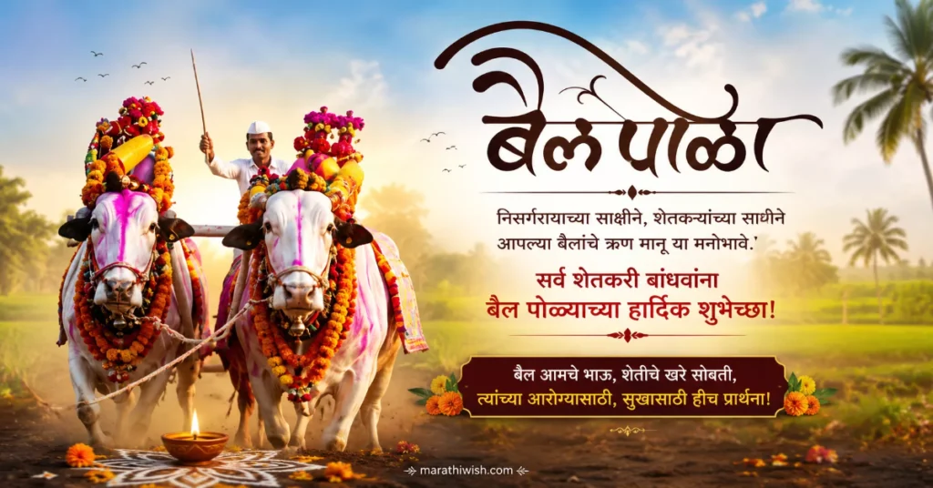 Happy Bail Pola Wishes in Marathi
