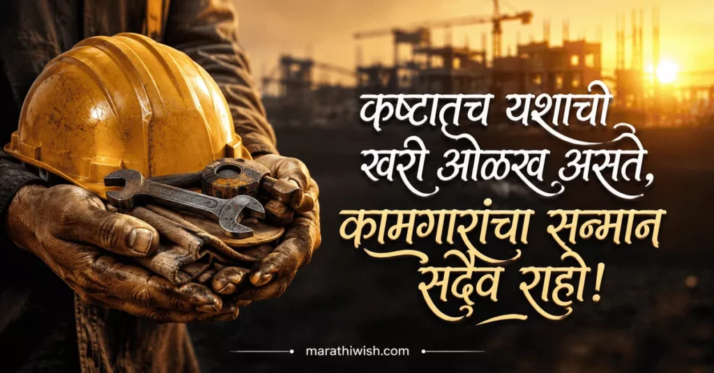 Kamgar Din Wishes in Marathi Text