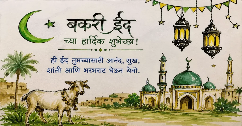 Short Eid Mubarak Wishes in Marathi
