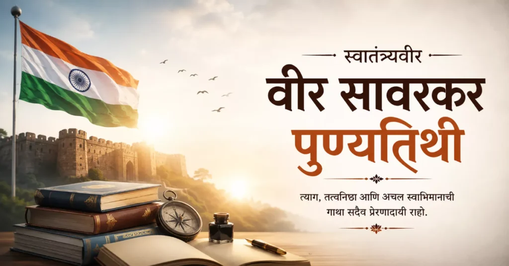 Short Veer Savarkar Punyatithi Wishes in Marathi
