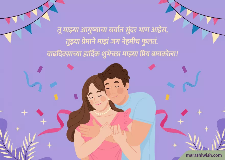Wife Birthday Wishes in Marathi Banner