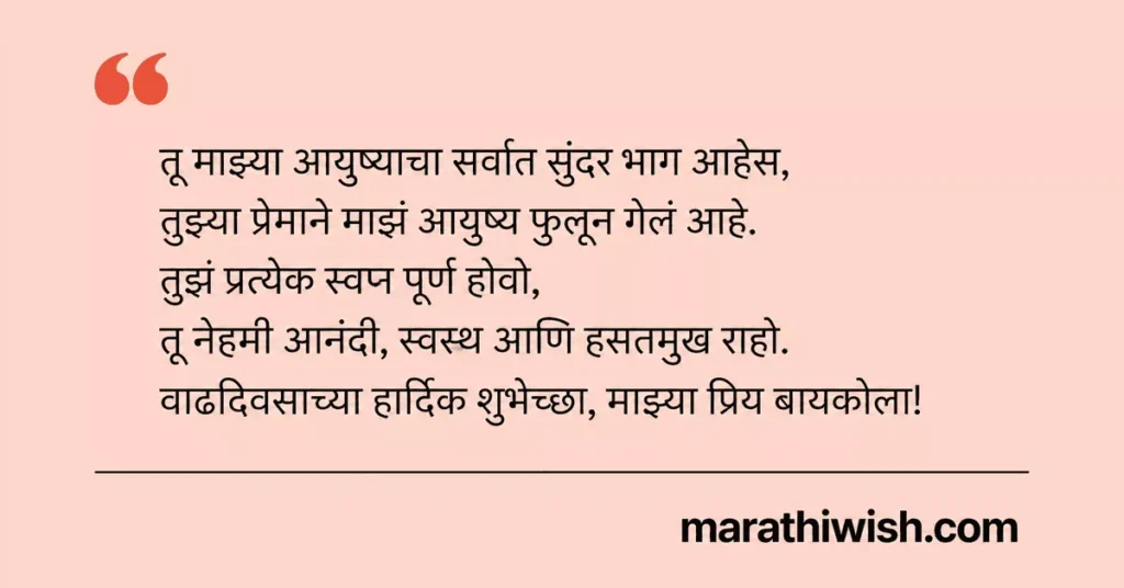 Wife Birthday Wishes in Marathi Shayari
