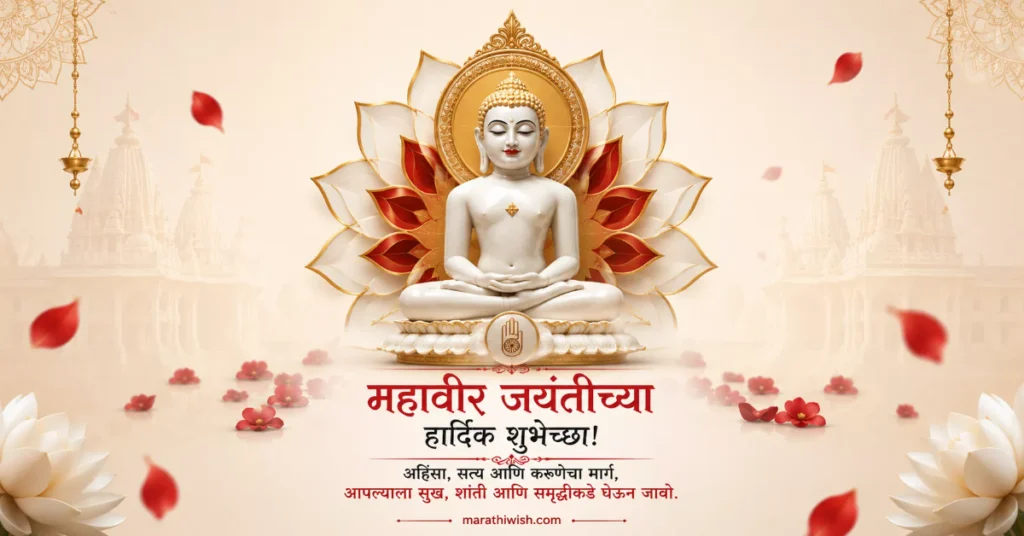भगवान महावीर जयंती शुभेच्छा (Bhagwan Mahavir Jayanti Shubhechha Wishes in Marathi)